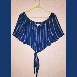 Blue boutique crop top